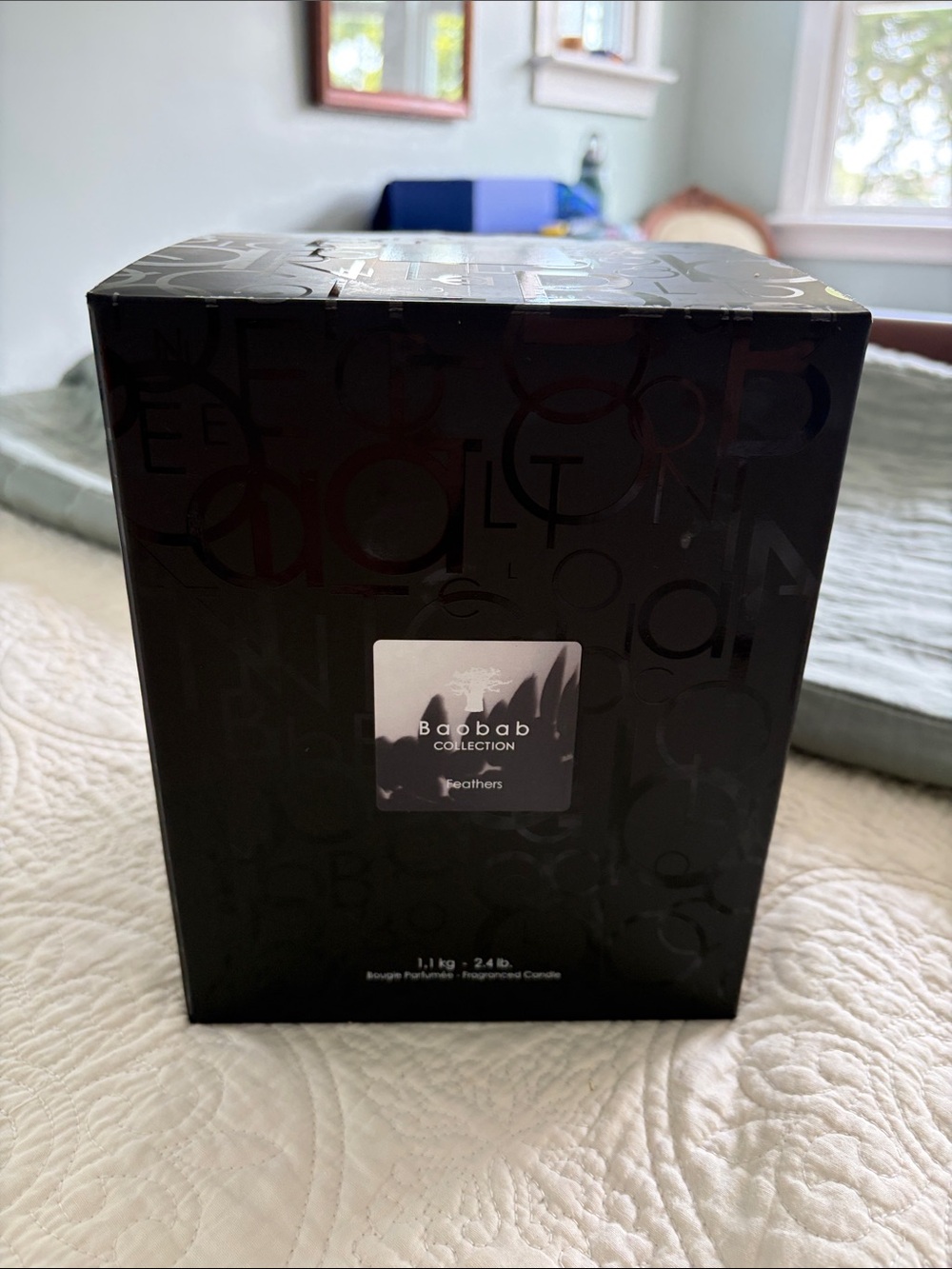 Baobab Collection Black Feathers Decorative Candle Box